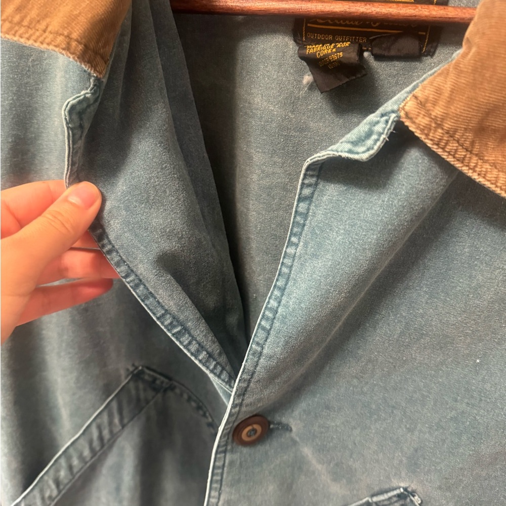 Eddie Bauer Vintage Chore Coat with Brown Corduroy Collar - Picture 4 of 4